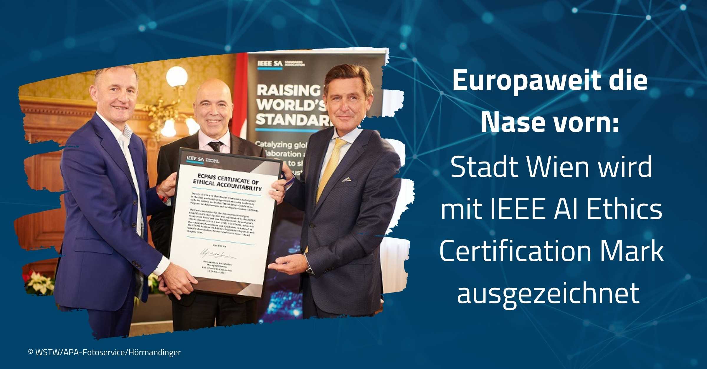 Stadt Wien wird mit IEEE AI Ethics Certification Mark ausgezeichnet