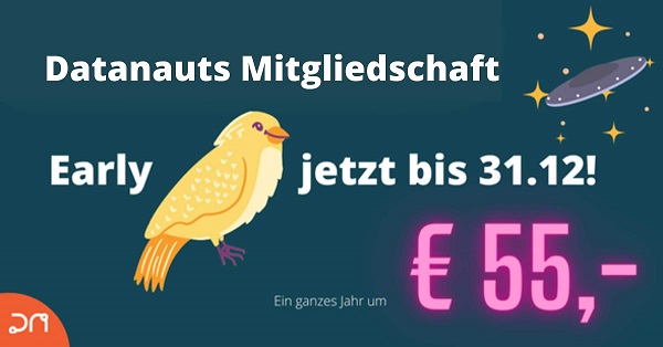 Datanauts Mitgliedschaft um 55€ statt 69€