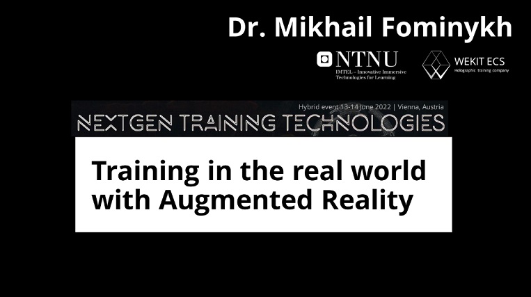 Presenation: Training in the real world with Augmented Reality