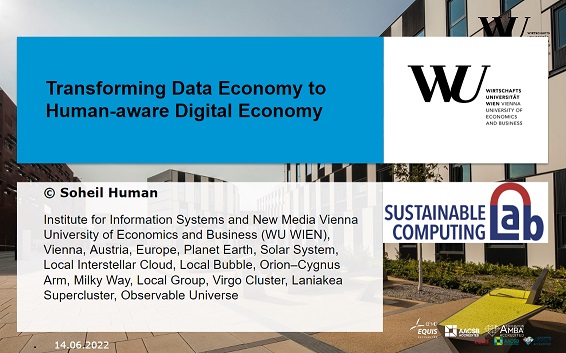 Presenation: Transforming Data Economy to Human-aware Digital Economy